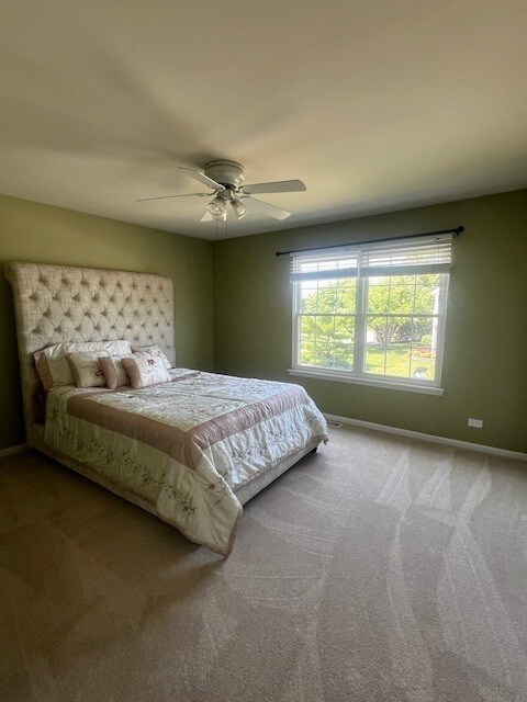 1312 Strawbridge Ct, Naperville, IL 60565 - carpeted bedroom with baseboards and a ceiling fan