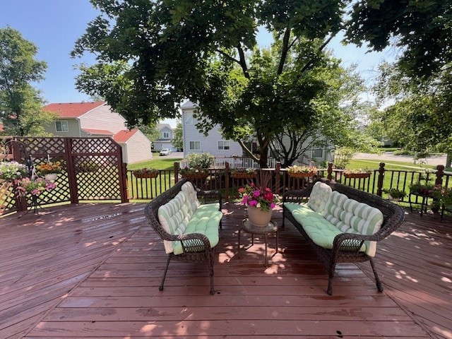 1312 Strawbridge Ct, Naperville, IL 60565 - wooden terrace with an outdoor hangout area