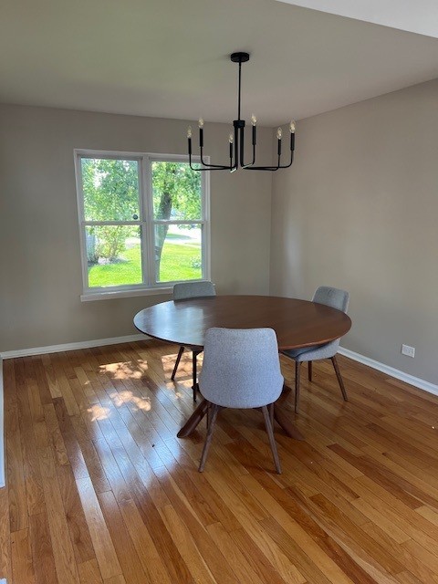 1312 Strawbridge Ct, Naperville, IL 60565 - dining room with a chandelier and light wood-style floors