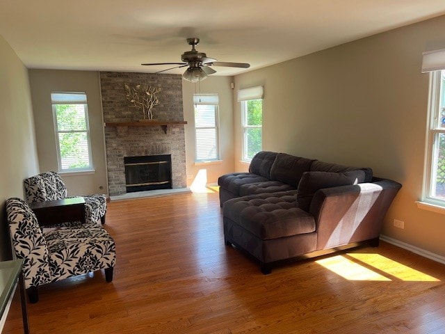 1312 Strawbridge Ct, Naperville, IL 60565 - living area featuring healthy amount of natural light, wood finished floors, and ceiling fan