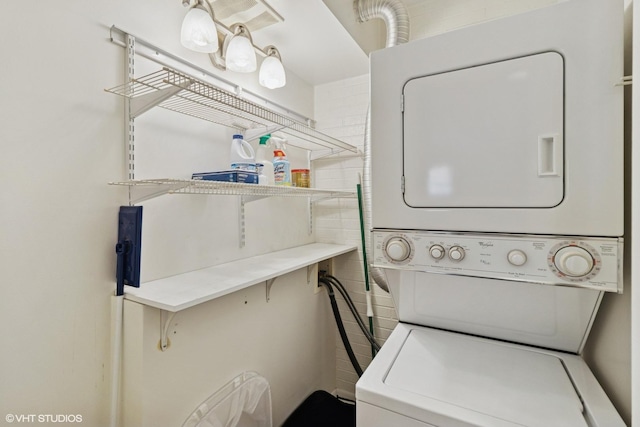 7428 Washington St Unit 508, Forest Park, IL 60130 - washroom with stacked washer / drying machine