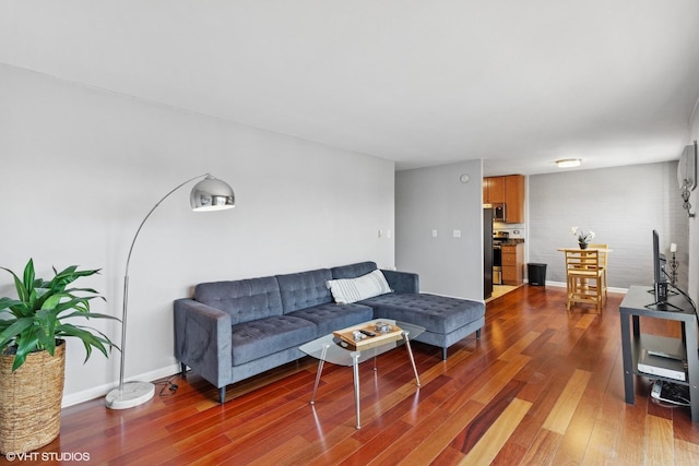 7428 Washington St Unit 508, Forest Park, IL 60130 - living area with dark wood-type flooring and baseboards