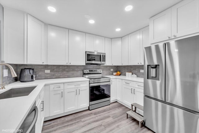 2600 Brookwood Way Dr Unit 111A, Rolling Meadows, IL 60008 - kitchen with appliances with stainless steel finishes, white cabinets, light countertops, tasteful backsplash, and recessed lighting