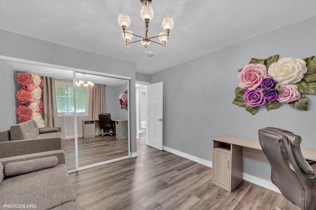 2600 Brookwood Way Dr Unit 111A, Rolling Meadows, IL 60008 - home office with a chandelier and wood finished floors