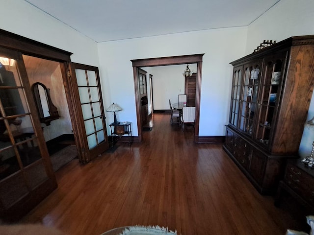 5922 W Dakin St, Chicago, IL 60634 - hallway featuring french doors and wood finished floors