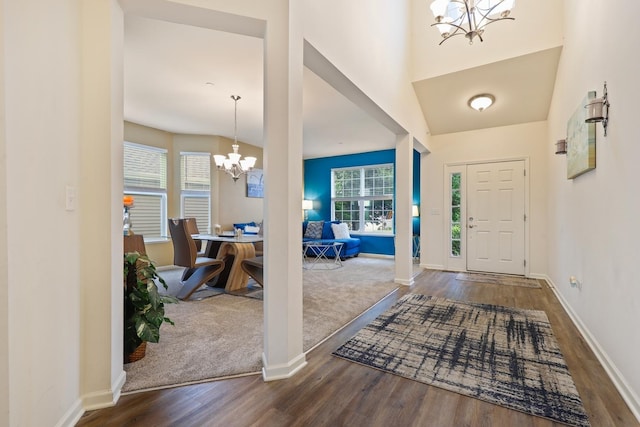 72 Kenneth Ave, Matteson, IL 60443 - entrance foyer featuring a chandelier and wood finished floors