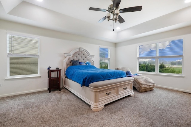 72 Kenneth Ave, Matteson, IL 60443 - carpeted bedroom featuring a raised ceiling, recessed lighting, and a ceiling fan