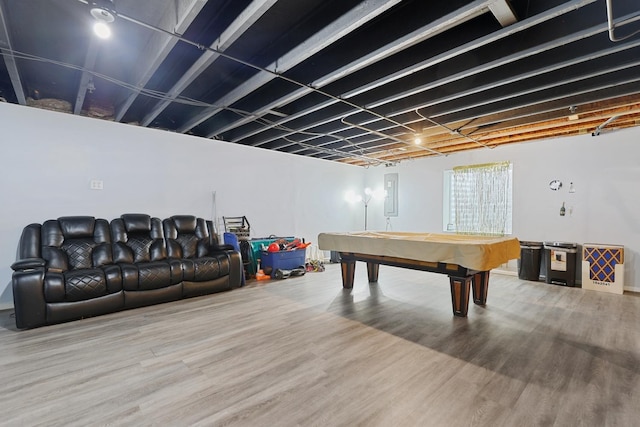 72 Kenneth Ave, Matteson, IL 60443 - game room featuring electric panel, wood finished floors, and pool table