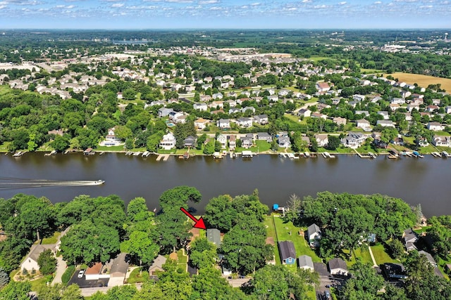1803 N Woodlawn Park Ave, Mchenry, IL 60051 - aerial view of property and surrounding area with a large body of water and nearby suburban area