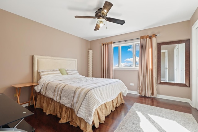 5932 W 75th Pl, Burbank, IL 60459 - bedroom featuring dark wood-style flooring and ceiling fan