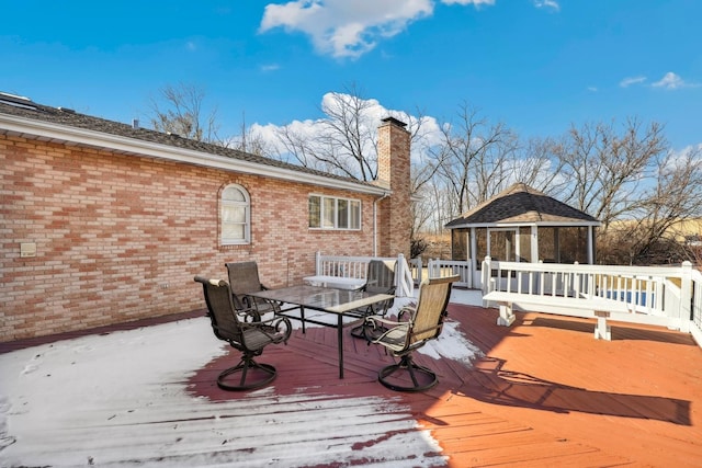 5932 W 75th Pl, Burbank, IL 60459 - deck with a gazebo and outdoor dining space