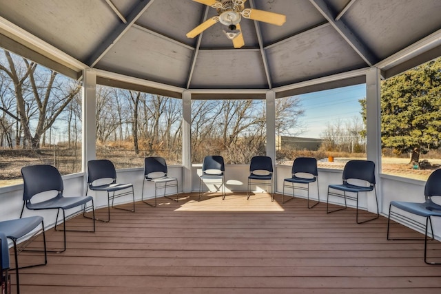 5932 W 75th Pl, Burbank, IL 60459 - wooden deck featuring a ceiling fan and a gazebo