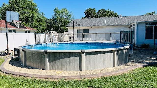 113 E Seminole St, Dwight, IL 60420 - view of swimming pool featuring a deck