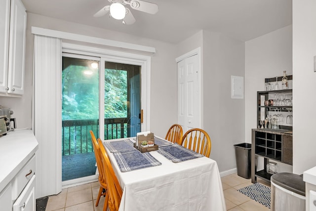 2003 Tall Oaks Dr Unit 2B, Aurora, IL 60505 - dining space featuring a ceiling fan and light tile patterned floors