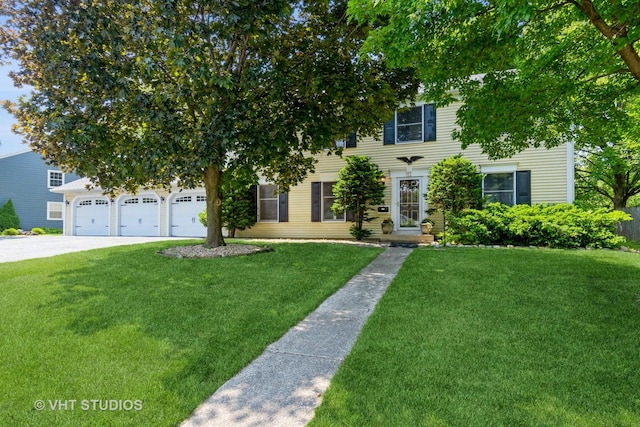 65 Old Post Rd, Montgomery, IL 60538 - view of front of house with a front yard and driveway