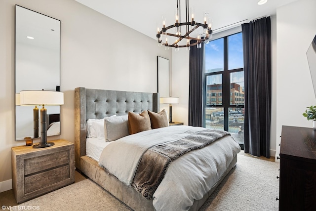 900 W Washington Blvd Unit 404, Chicago, IL 60607 - bedroom with a chandelier and recessed lighting