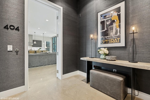 900 W Washington Blvd Unit 404, Chicago, IL 60607 - hall with finished concrete floors and recessed lighting