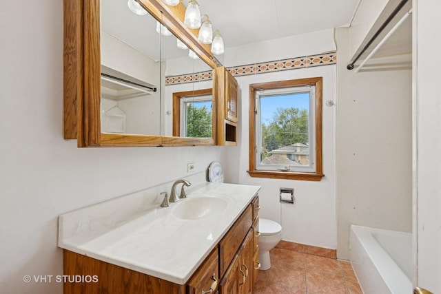 9205 S Utica Ave, Evergreen Park, IL 60805 - bathroom featuring vanity, a bath, and tile patterned floors