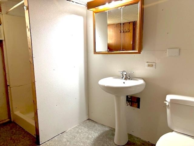 9205 S Utica Ave, Evergreen Park, IL 60805 - bathroom featuring toilet and a shower