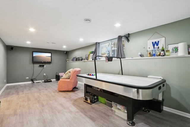 4203 Bunratty Ln, Plainfield, IL 60586 - rec room with wood finished floors and recessed lighting