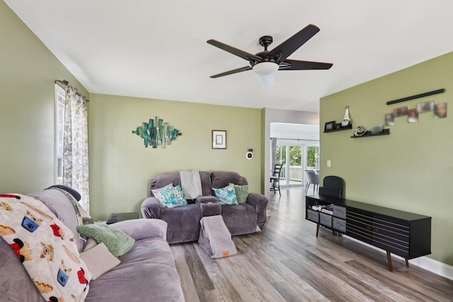 4203 Bunratty Ln, Plainfield, IL 60586 - living area with ceiling fan and wood finished floors