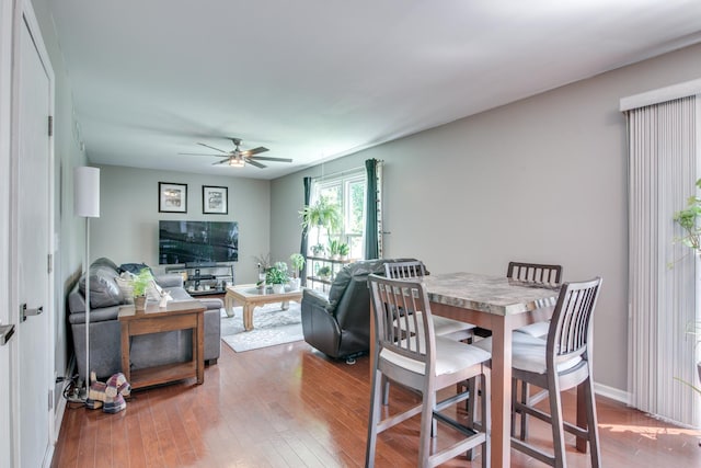 1818 Olde Mill Rd, Plainfield, IL 60586 - living area featuring hardwood / wood-style flooring and a ceiling fan