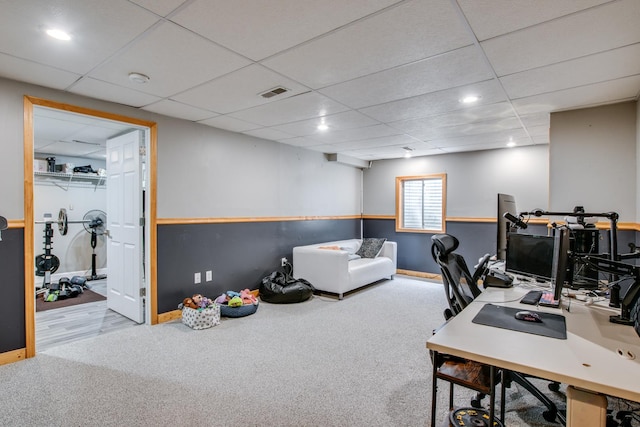 1818 Olde Mill Rd, Plainfield, IL 60586 - carpeted office featuring a drop ceiling and recessed lighting