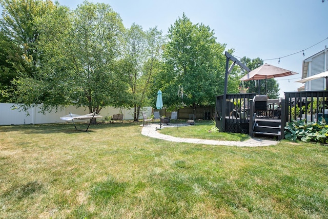 1818 Olde Mill Rd, Plainfield, IL 60586 - fenced backyard featuring a wooden deck