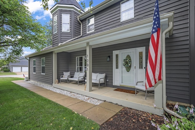 1091 Danforth Dr, Batavia, IL 60510 - entrance to property featuring covered porch and a lawn