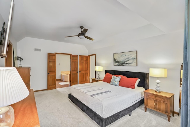 1091 Danforth Dr, Batavia, IL 60510 - carpeted bedroom featuring vaulted ceiling and ceiling fan