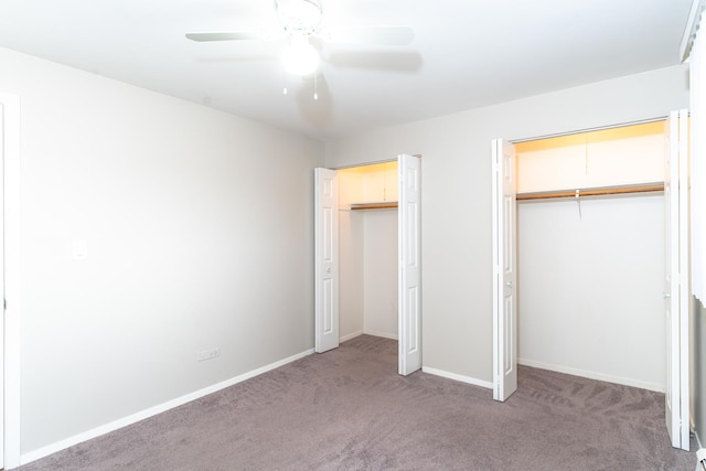 2537 Thatcher Ave Unit 3E, River Grove, IL 60171 - unfurnished bedroom with carpet, multiple closets, and ceiling fan