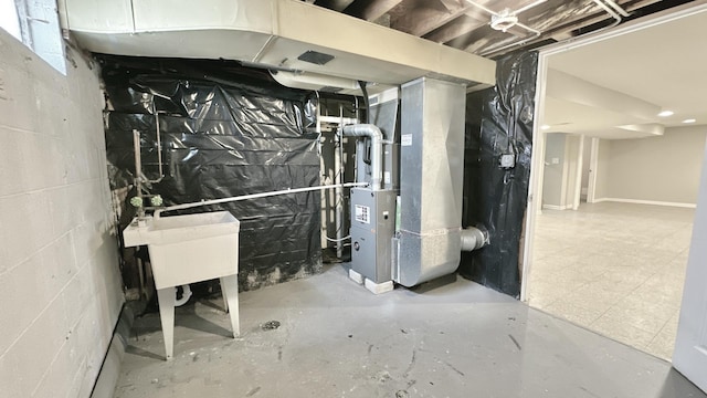 17303 Roy St, Lansing, IL 60438 - unfinished below grade area featuring heating unit
