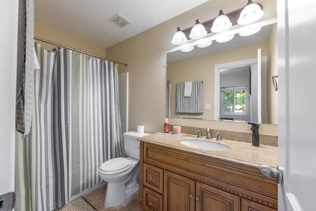 6120 W 98th St, Oak Lawn, IL 60453 - bathroom featuring vanity, tile patterned floors, and a shower with shower curtain