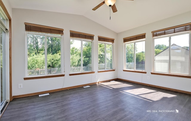1305 Lilac Ln, Harvard, IL 60033 - unfurnished sunroom featuring wood finished floors and lofted ceiling
