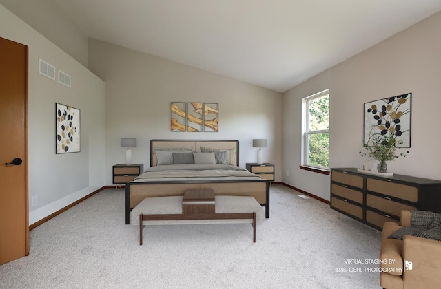 1305 Lilac Ln, Harvard, IL 60033 - bedroom with lofted ceiling and carpet flooring