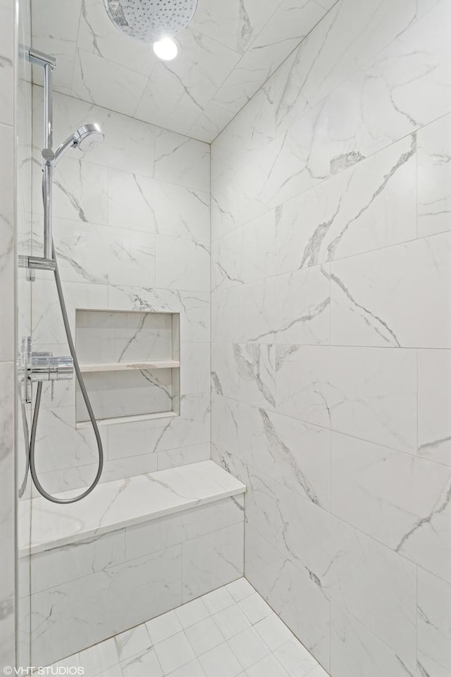 823 W George St Unit 1, Chicago, IL 60657 - full bathroom with a marble finish shower