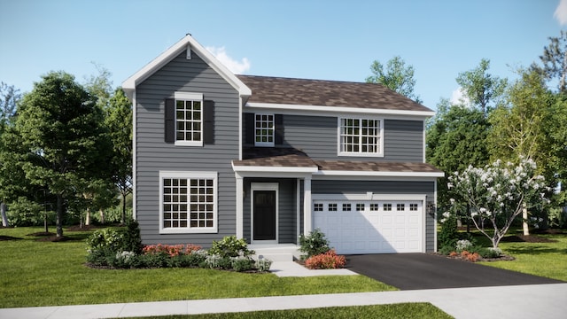 616 Lismore Cir, Elgin, IL 60124 - traditional-style home with driveway, an attached garage, a front lawn, and a shingled roof