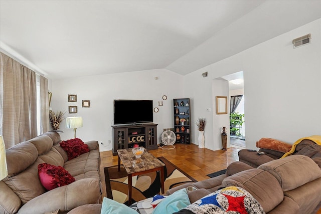 1565 S Pointe Dr, Rantoul, IL 61866 - living area featuring lofted ceiling and healthy amount of natural light