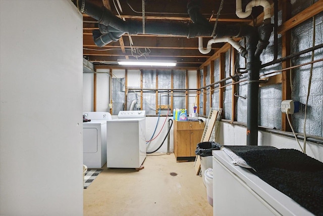 1565 S Pointe Dr, Rantoul, IL 61866 - unfinished basement featuring separate washer and dryer