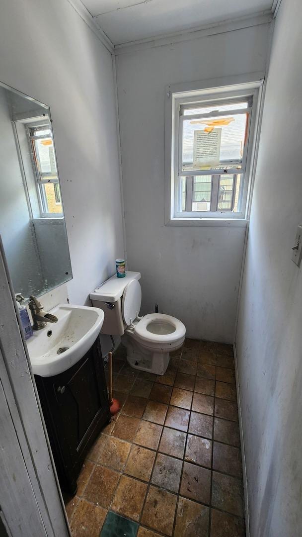 5234 W 25th Pl, Cicero, IL 60804 - half bath with plenty of natural light, vanity, and ornamental molding
