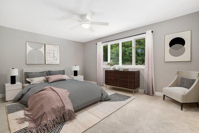 22W672 Elmwood Dr, Glen Ellyn, IL 60137 - bedroom with carpet floors and a ceiling fan