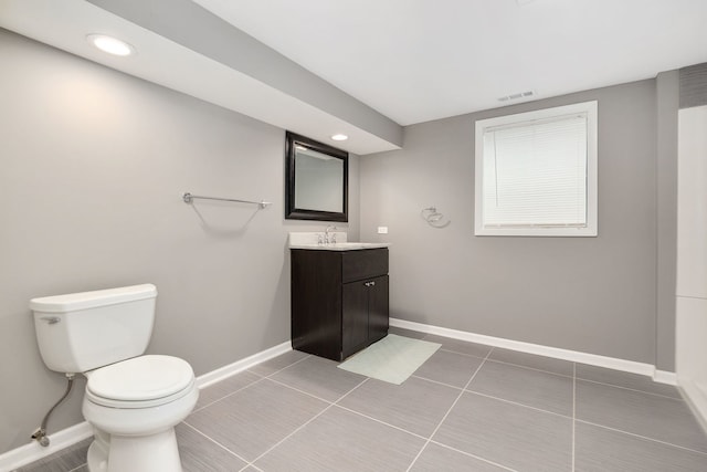22W672 Elmwood Dr, Glen Ellyn, IL 60137 - bathroom with vanity, recessed lighting, and tile patterned floors