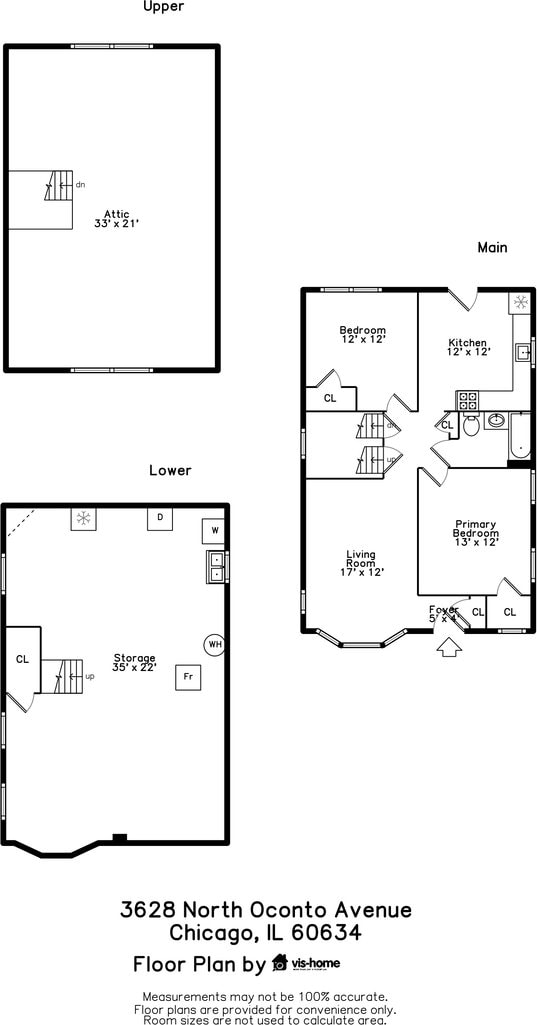 3628 N Oconto Ave, Chicago, IL 60634 - view of room layout
