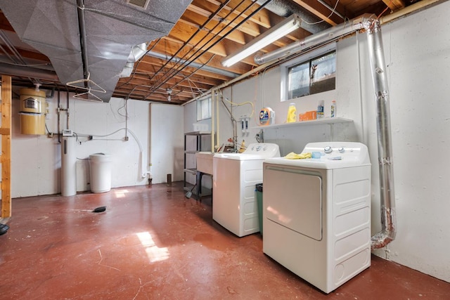 11280 James Ct, Genoa, IL 60135 - unfinished below grade area with washer and dryer and a water softener