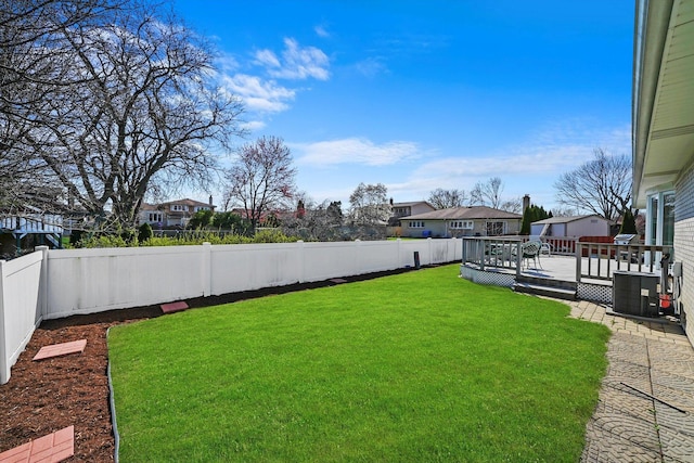 905 W Palm Dr, Mount Prospect, IL 60056 - fenced backyard with a wooden deck and a residential view