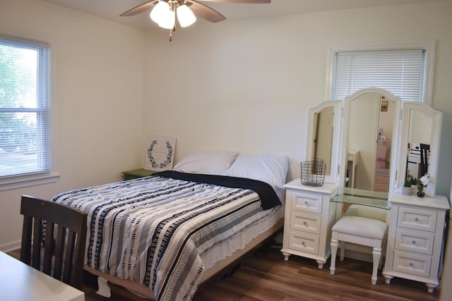 631 Central Ave, Joliet, IL 60436 - bedroom featuring dark wood-style floors and a ceiling fan