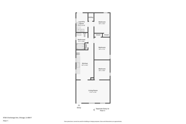 9720 S Exchange Ave, Chicago, IL 60617 - view of room layout