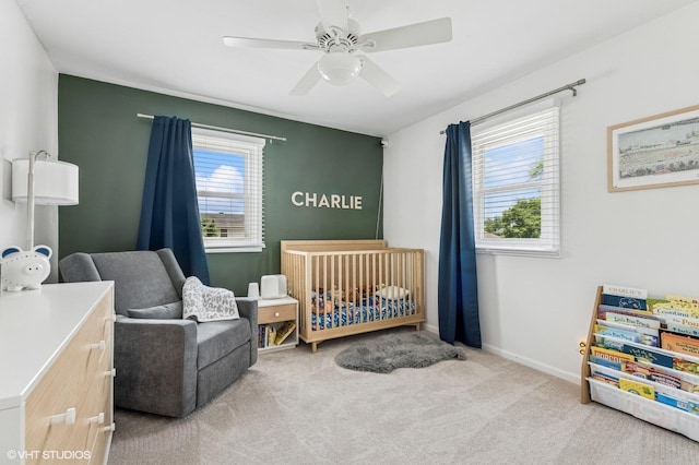 1426 E Kenilworth Ave, Palatine, IL 60074 - carpeted bedroom with a nursery area and ceiling fan