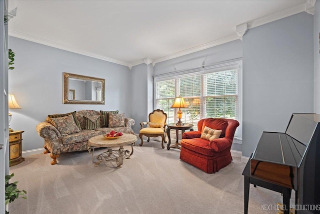 1108 Independence Ave, Elburn, IL 60119 - carpeted living room featuring ornamental molding and baseboards