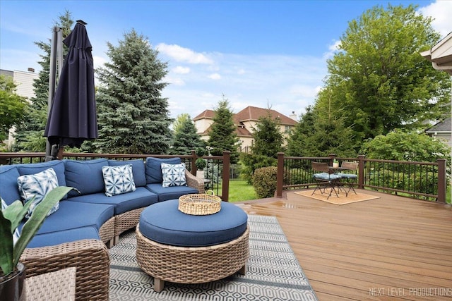 1108 Independence Ave, Elburn, IL 60119 - deck with an outdoor living space and outdoor dining area